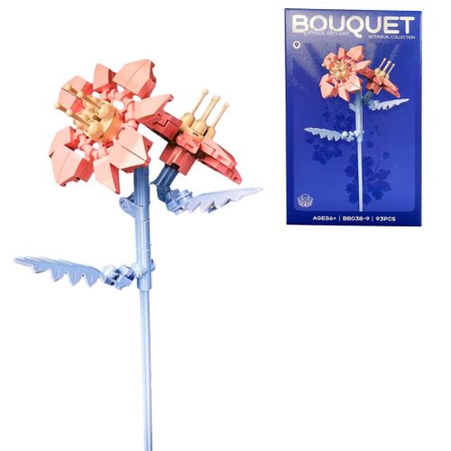 Bouquet Peach Blossom – Set de Bloques Armables Flor Decorativa 93 Piezas