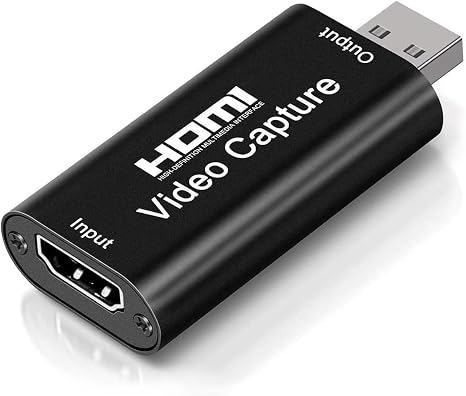 Tarjeta de Captura de Video 4K HDMI, Tarjeta de Captura de Juego Cam Link Adaptador de Captura de Audio HDMI a USB 2.0 Dispositivo de Captura de Registro para T